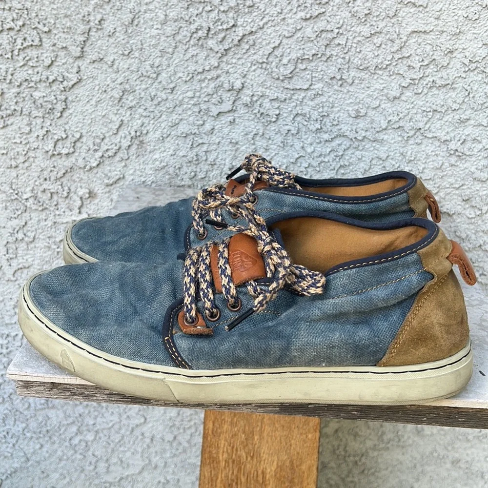 Men's Casual Blue Canvas Yasuragi Low-Top Sneakers (RARE)